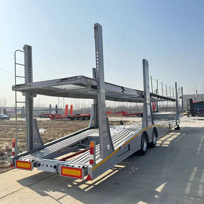 Best Price Hot Sale 2024 New Model 2 Axle Double Chassis Transport Cars Utility Car Carrier Semi Trailer