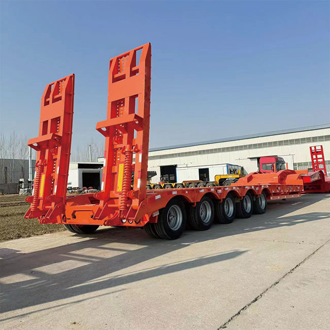 2 3 4 Axles Lowbed 80T 100T 120T Lowboy Low Bed Semi Truck Trailer
