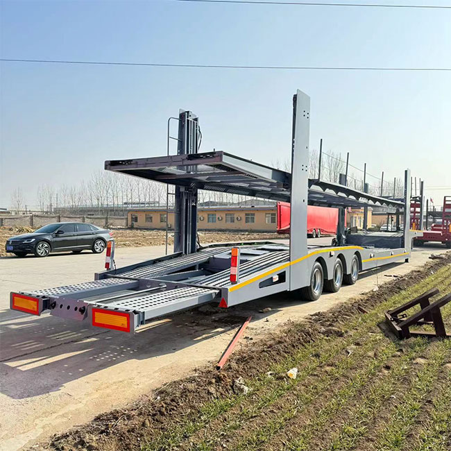 Best Price Hot Sale 2024 New Model 2 Axle Double Chassis Transport Cars Utility Car Carrier Semi Trailer