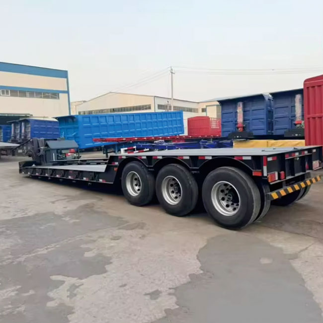 Nice Price 2 3 4axels 10m-18m 50ton 80tonLowboy Excavator Transport Semi Trailer Trucks 100ton Lowbed Truck Trailers
