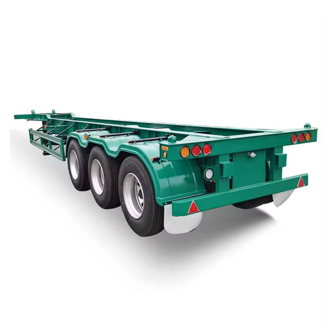 Light Weight 20ft To 40ft Gooseneck Transport Container Chassis Skeleton Trailer
