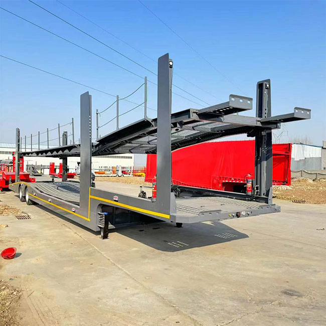 Best Price Hot Sale 2024 New Model 2 Axle Double Chassis Transport Cars Utility Car Carrier Semi Trailer