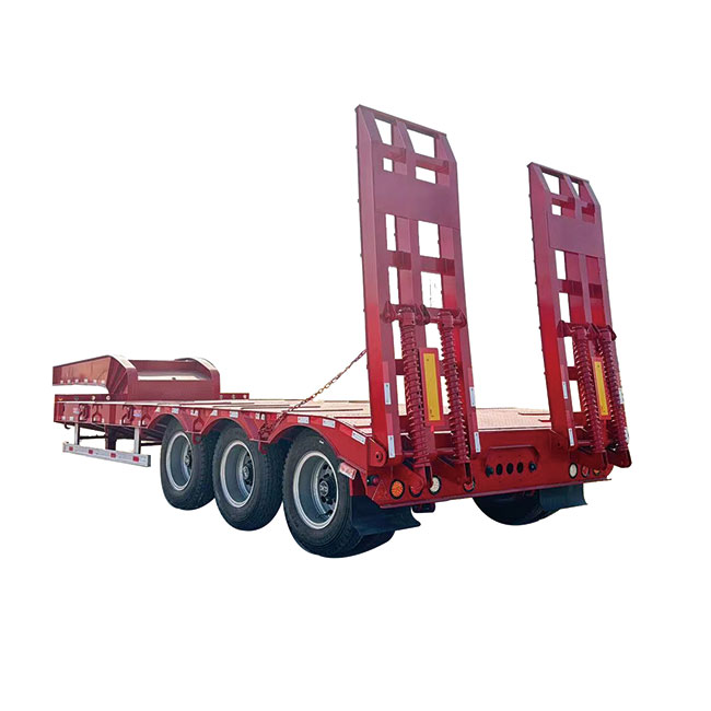 2 3 4 Axles Lowbed 80T 100T 120T Lowboy Low Bed Semi Truck Trailer