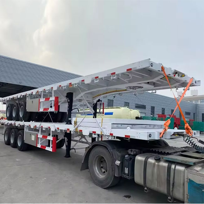 Hot Selling 3 Axles 40ft Flatbed Semi Trailer Flatbed Container Transport Semi Truck Trailer