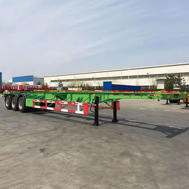 Light Weight 20ft To 40ft Gooseneck Transport Container Chassis Skeleton Trailer