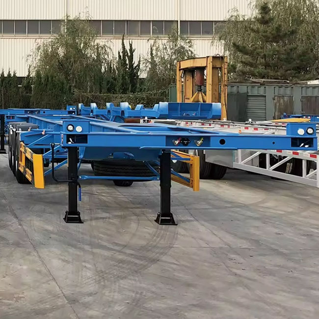 Light Weight 20ft To 40ft Gooseneck Transport Container Chassis Skeleton Trailer
