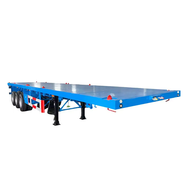 Custom 3 Axle Container Transport Truck Head Towing 40ft Semi Flatbed Semi Trailer with Container Lock