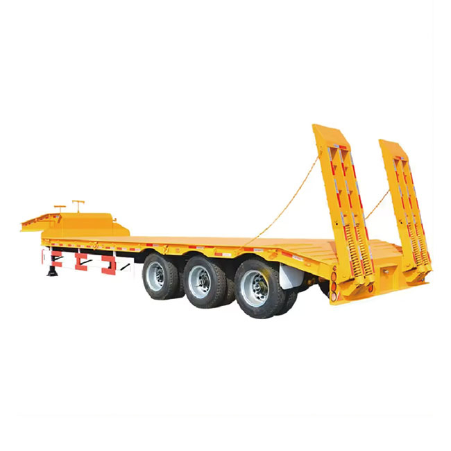 High Quality Excavator Low Bed Semi Trailer Low Loader 3 Axle 60/70/80Tons Lowbed Truck Semi Trailer For Sale